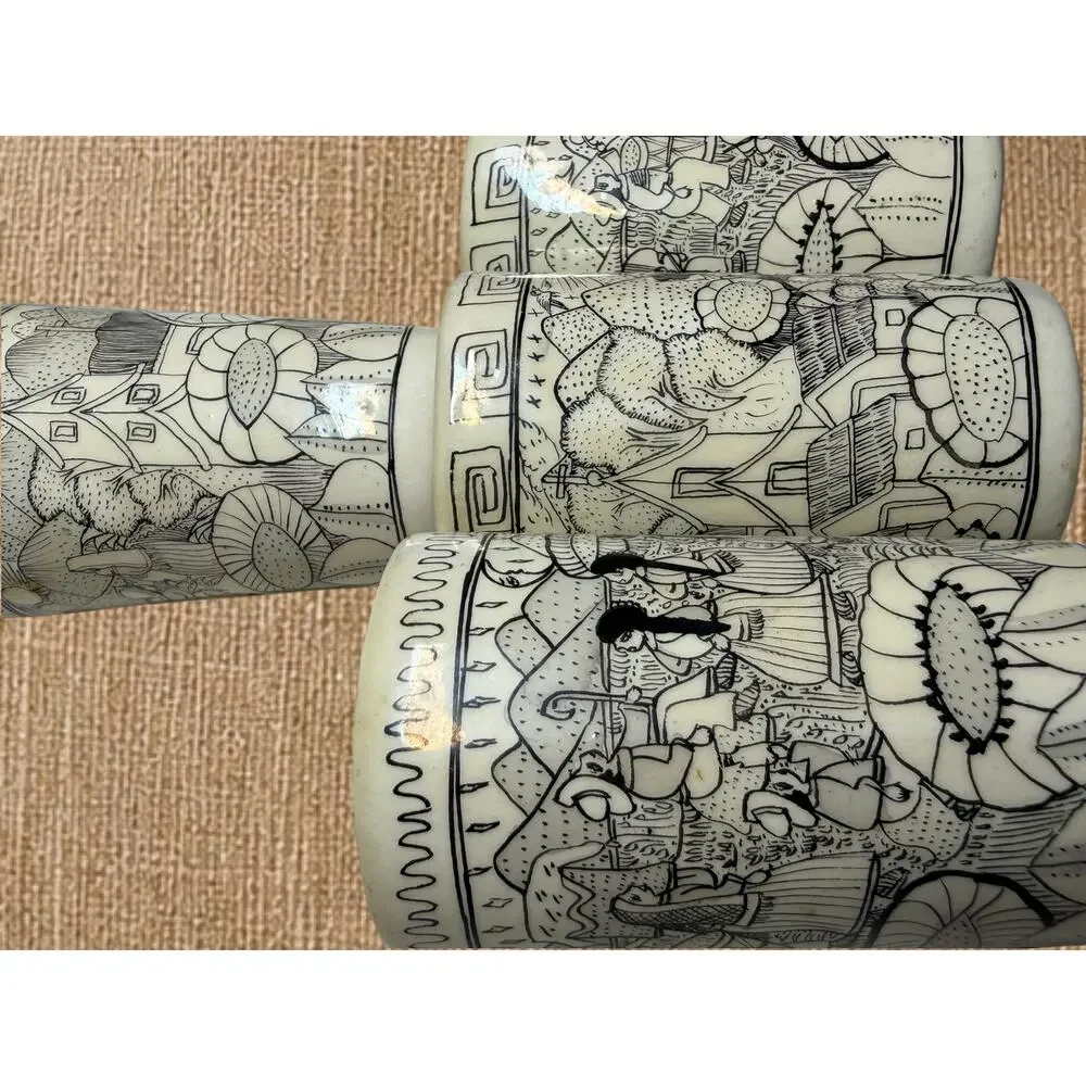 Floriberto Bustillos Xalitla Mexican Folk Art Tequila Shot Cups Set 4